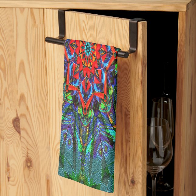 Linge De Cuisine Confianza texture textile mandala (Pliage en tiers)