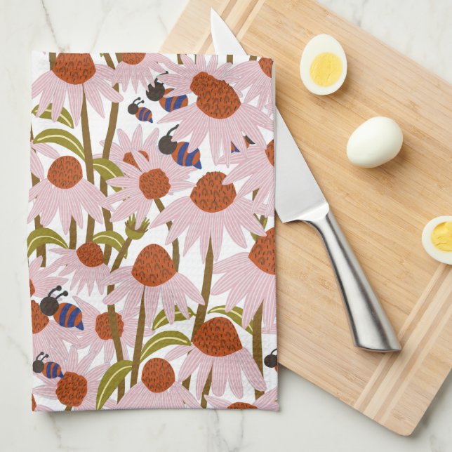 Linge De Cuisine Confleurs et abeilles (Quart Plié)