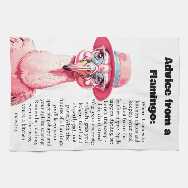Linge De Cuisine Conseil Drôle D'Un Flamant rose (Horizontal)