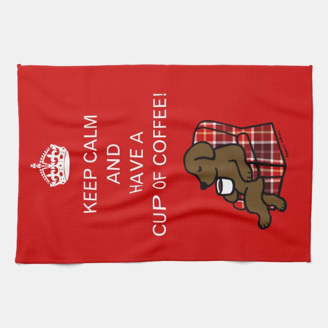 Linge De Cuisine Conservez le chocolat calme Labrador (Horizontal)