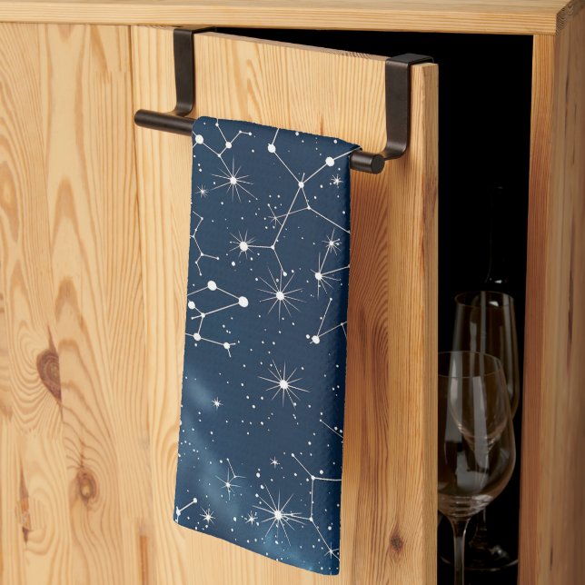 Linge De Cuisine Constellation céleste - Nuit étoilée (4) (Pliage en tiers)