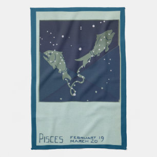 Linge De Cuisine Constellation du Poisson des Poissons Zodiaque Ast
