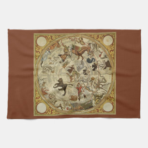 Linge De Cuisine Constellations Étoiles Ciel Nord Astronomie Vintag