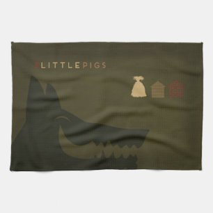 Linge De Cuisine Contes de fées minimalistes les 3 petits porcs