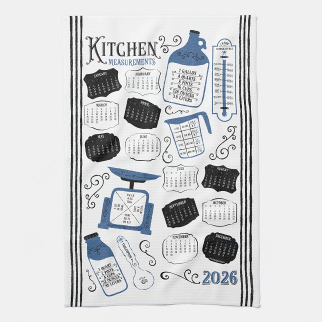 Linge De Cuisine Conversions de cuisine bleue (Vertical)