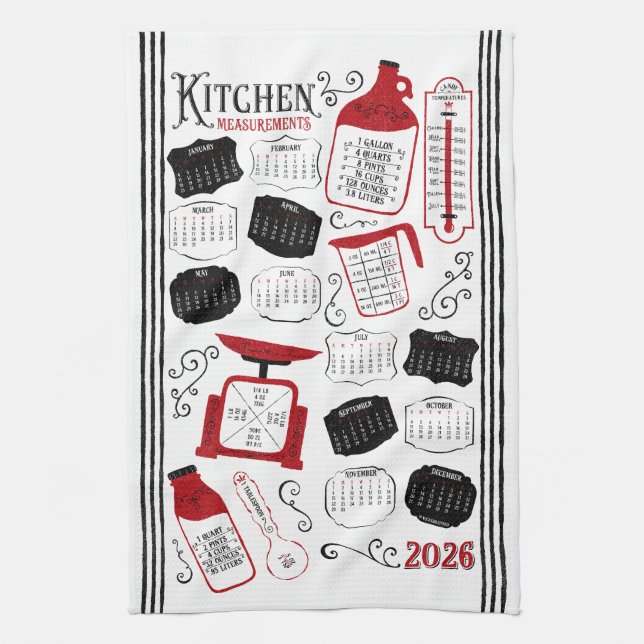 Linge De Cuisine Conversions de cuisine rouge (Vertical)