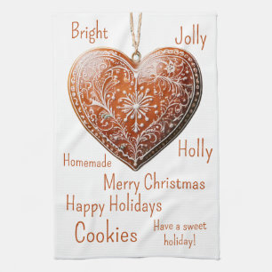 Linge De Cuisine Cookie de Noël traditionnel décoré