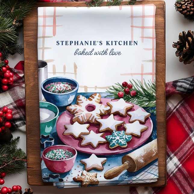 Linge De Cuisine Cookies de sucre de vacances Noël personnalisé (Créateur téléchargé)