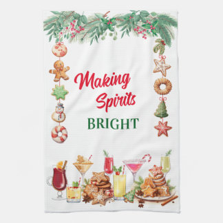 Linge De Cuisine Cookies et cocktails de Noël