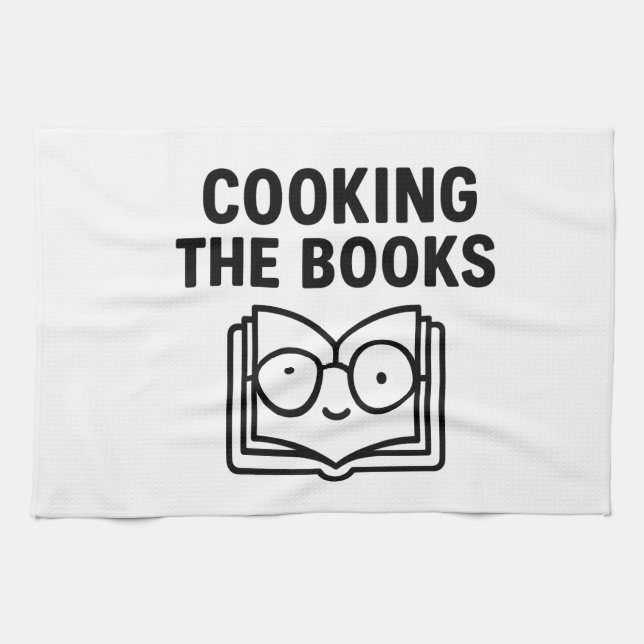 Linge De Cuisine Cooking the Books - Funny Accounting Pun (Horizontal)