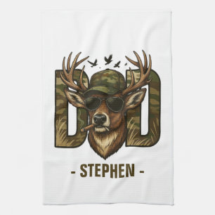 Linge De Cuisine Cool Camouflage Papa - Cerf avec lunettes de solei