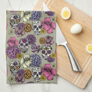 Linge De Cuisine Cool & coloré Floral Skuls à sucre Design