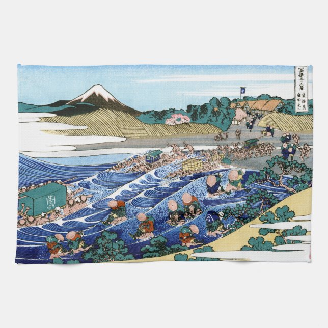 Linge De Cuisine Cool oriental japonais Hokusai Fuji View paysage (Horizontal)