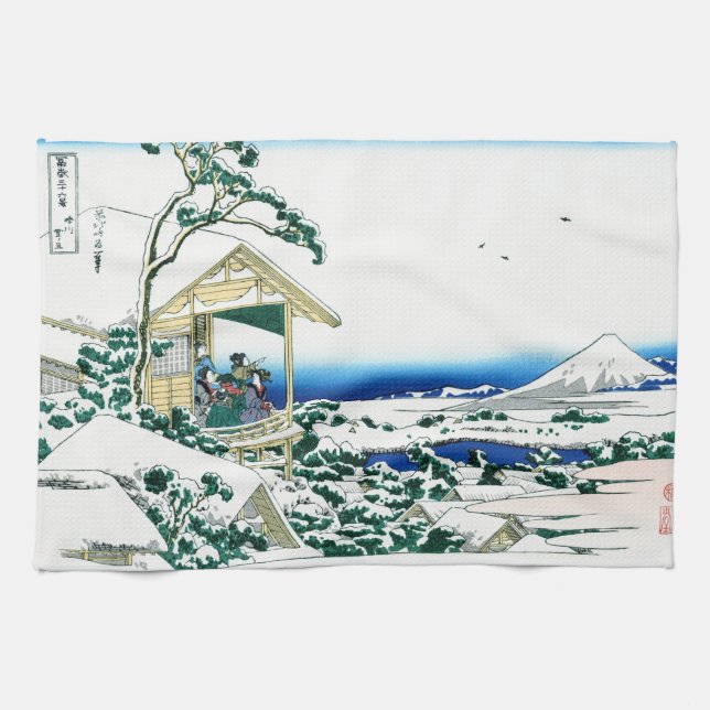 Linge De Cuisine Cool oriental japonais Hokusai Fuji View paysage (Horizontal)