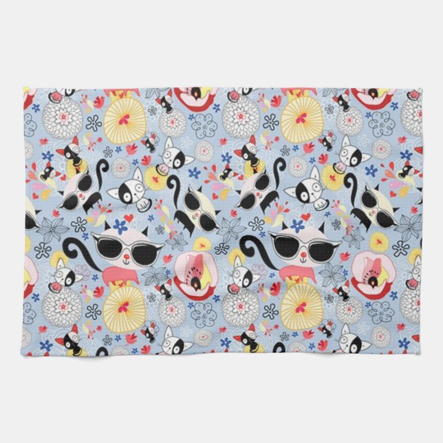 Linge De Cuisine Cool Summer Kitty (Horizontal)