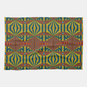 Linge De Cuisine Cool tendance Bleu Rouge Jaune Vintage Tribal Ethn