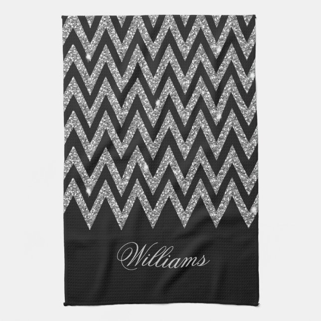 Linge De Cuisine Cool tendance chevron zigzag faux parties scintill (Vertical)
