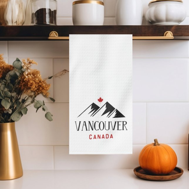 Linge De Cuisine Cool Vancouver Canada Mountains Maple Leaf (Créateur téléchargé)