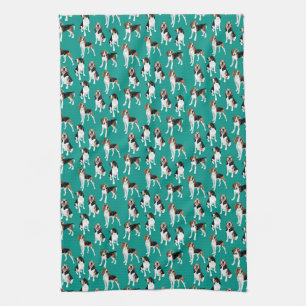 Linge De Cuisine Coonhounds de marcheur de Treeing sur Teal