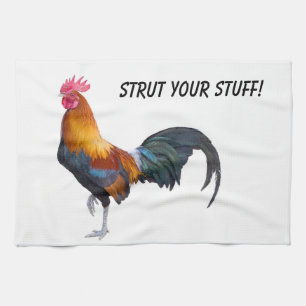 Linge De Cuisine Coq de couleur vive "en train de faire des trucs"