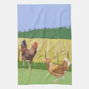 Linge De Cuisine Coq et Poule