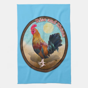 Linge De Cuisine Coq gitan de Key West Lever et Briller Ovale Vinta