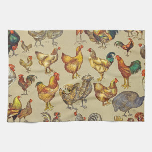 Linge De Cuisine Coq Poulet de la ferme Volaille animale Pays
