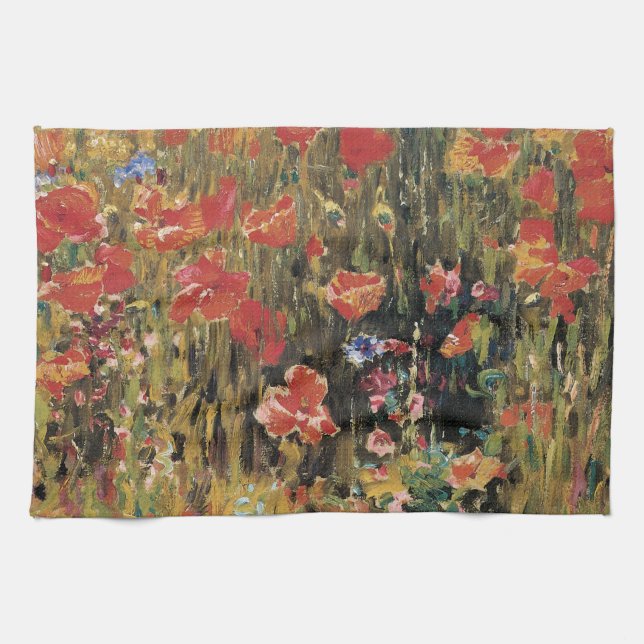 Linge De Cuisine Coquelicots par Robert Vonnoh, Impressionnisme vin (Horizontal)