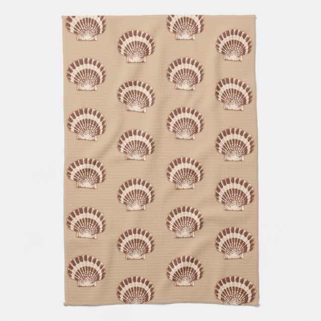 Linge De Cuisine Coques de mer - marron et beige (Vertical)