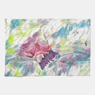 Linge De Cuisine Coquillage rose dans la peinture d'aquarelle de me
