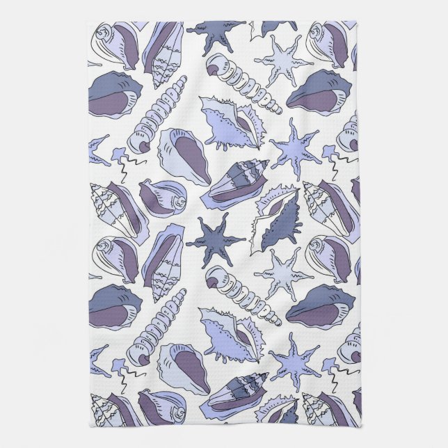 Linge De Cuisine Coquillages de Lavendar (Vertical)