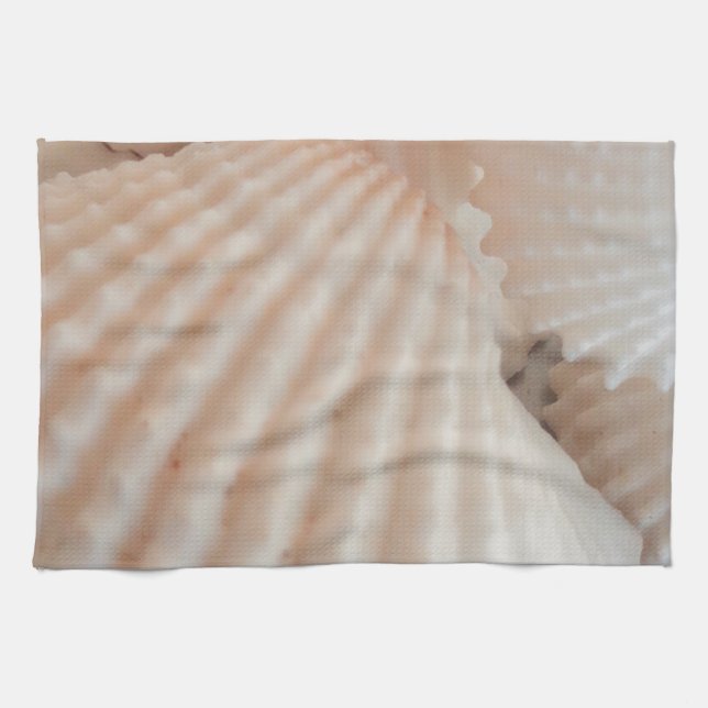 Linge De Cuisine Coquillages D'Été Ensoleillés. Romantique, exotiqu (Horizontal)
