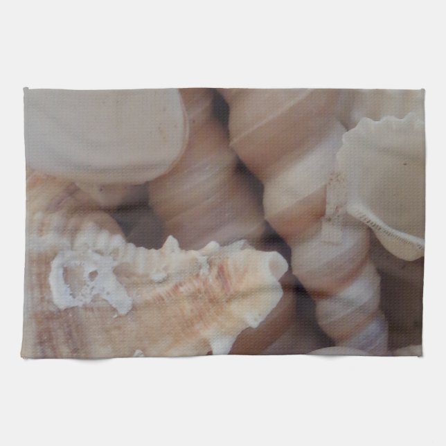 Linge De Cuisine Coquillages d'été ensoleillés, Sea Shell Beach Lov (Horizontal)