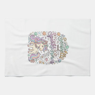 Linge De Cuisine Coquilles de licorne et cornes scintillantes Vecte