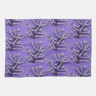 Linge De Cuisine Corail Reef Purple Marine Biologie Art