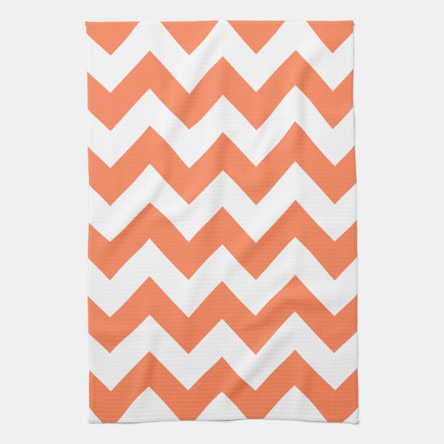 Linge De Cuisine Coral Bold Chevron (Vertical)