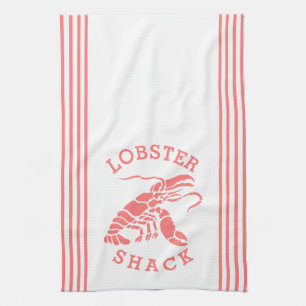 Linge De Cuisine Coral Rouge Homard & Grilles Design