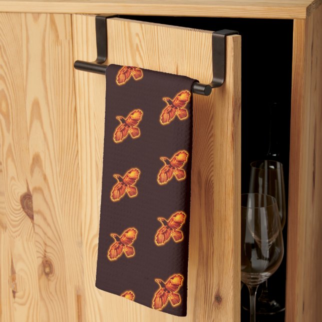Linge De Cuisine Corbeau (Pliage en tiers)
