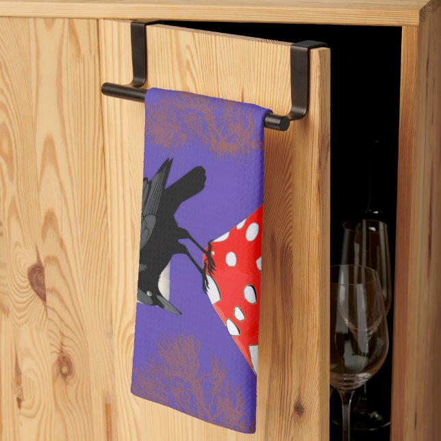 Linge De Cuisine Corbeau Mystique Gothique (Pliage en tiers)