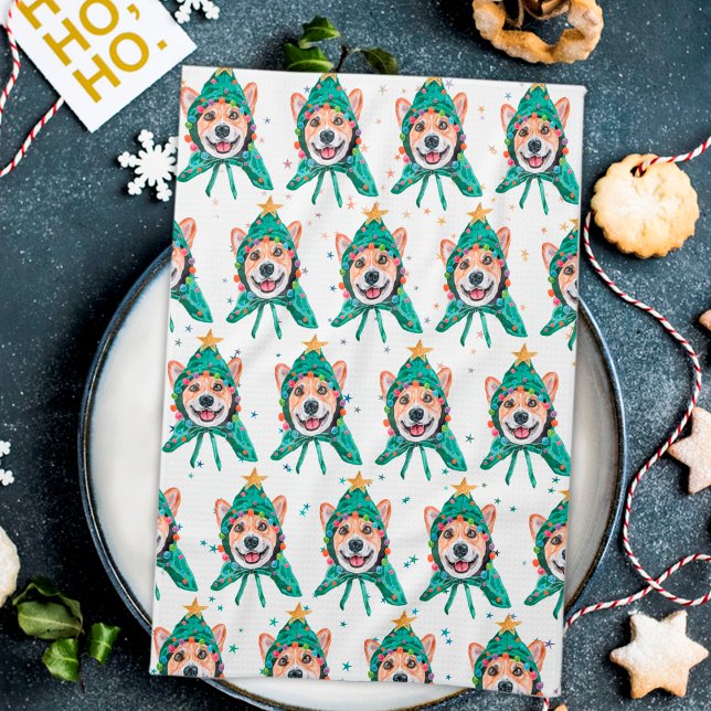Linge De Cuisine Corgi Dog Breed Christmas (Créateur téléchargé)