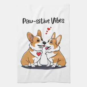 Linge De Cuisine Corgis Vibes en Amour