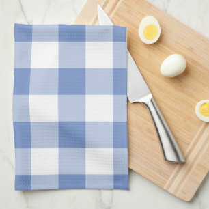 Linge De Cuisine Cornflower Blue En vichy Check Plaid Motif