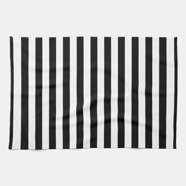 Linge De Cuisine Cornwall flag stripes black white line pattern sym (Horizontal)