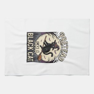 Linge De Cuisine Costume de chat noir vintage Halloween sorcière ch