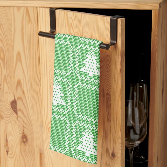 Linge De Cuisine Cosy sapin de Noël affreux pull à damiers motif (Pliage en tiers)