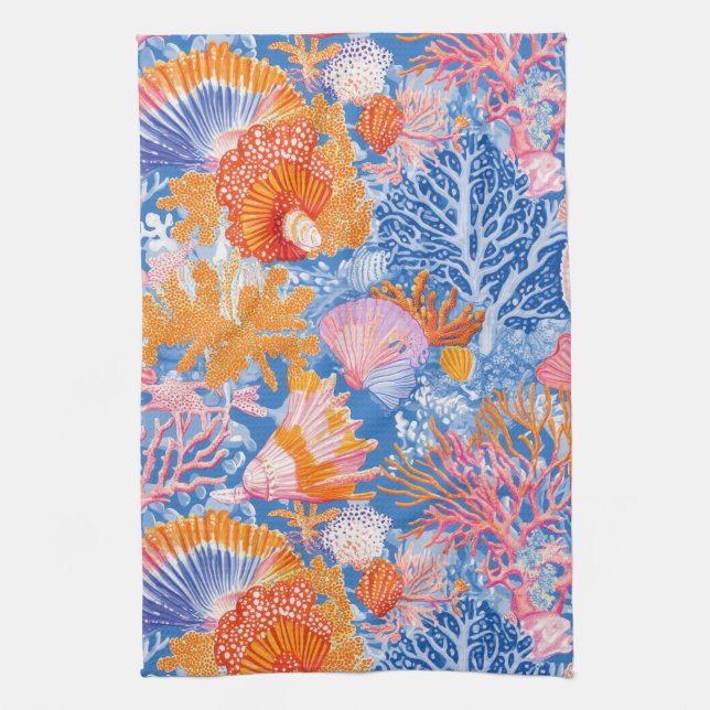 Linge De Cuisine Côtière rustique - Coquillages, Starfish, Reef (19 (Vertical)