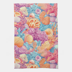 Linge De Cuisine Côtière rustique - Coquillages, Starfish, Reef (20