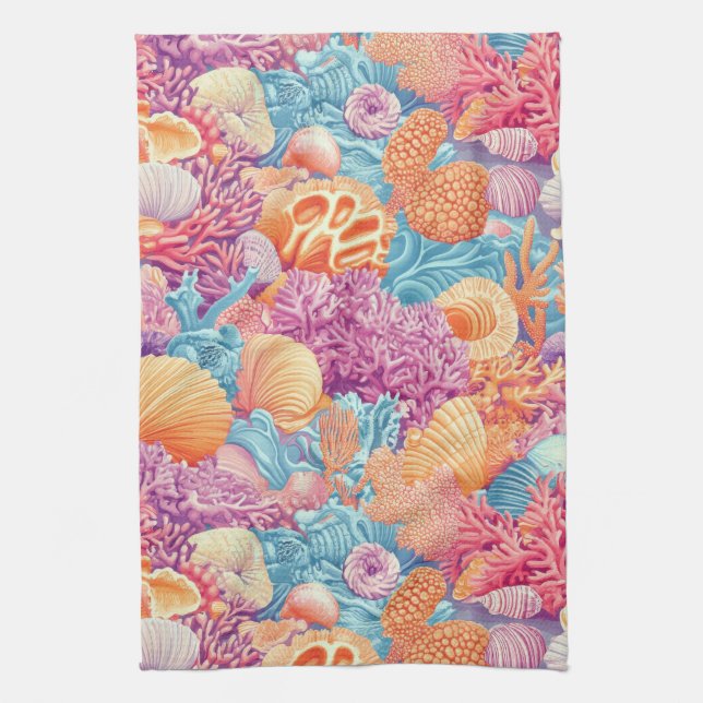 Linge De Cuisine Côtière rustique - Coquillages, Starfish, Reef (20 (Vertical)
