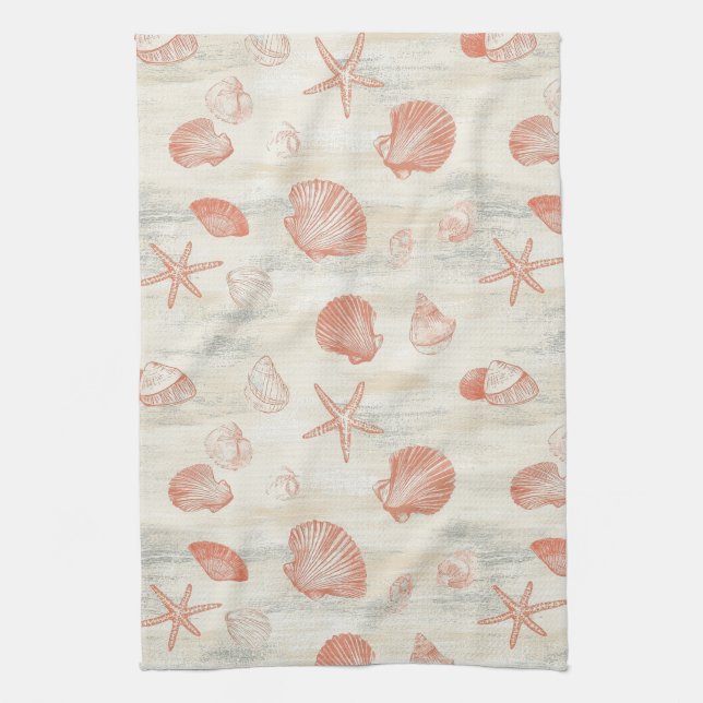 Linge De Cuisine Côtière rustique - Coquillages, Starfish, Reef (29 (Vertical)