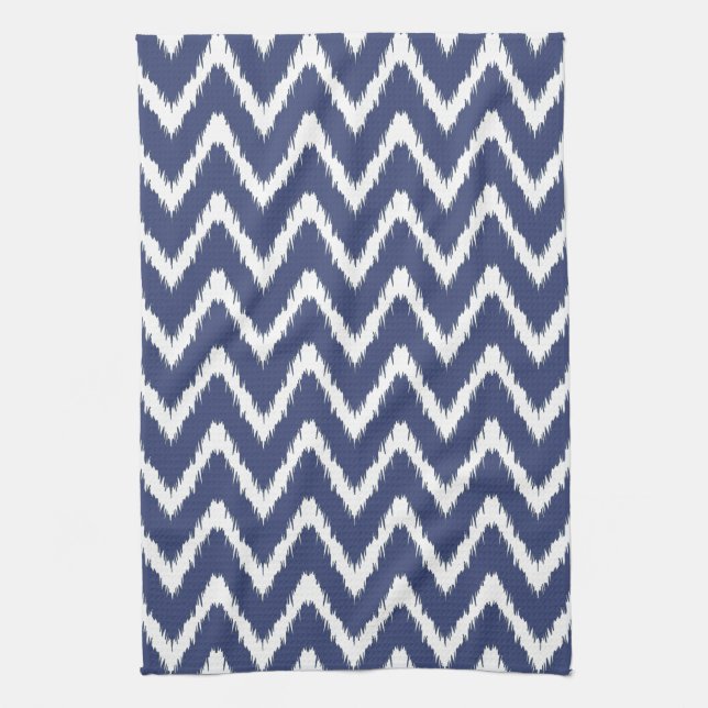 Linge De Cuisine Cottage Sud Blueberry Chevrons (Vertical)